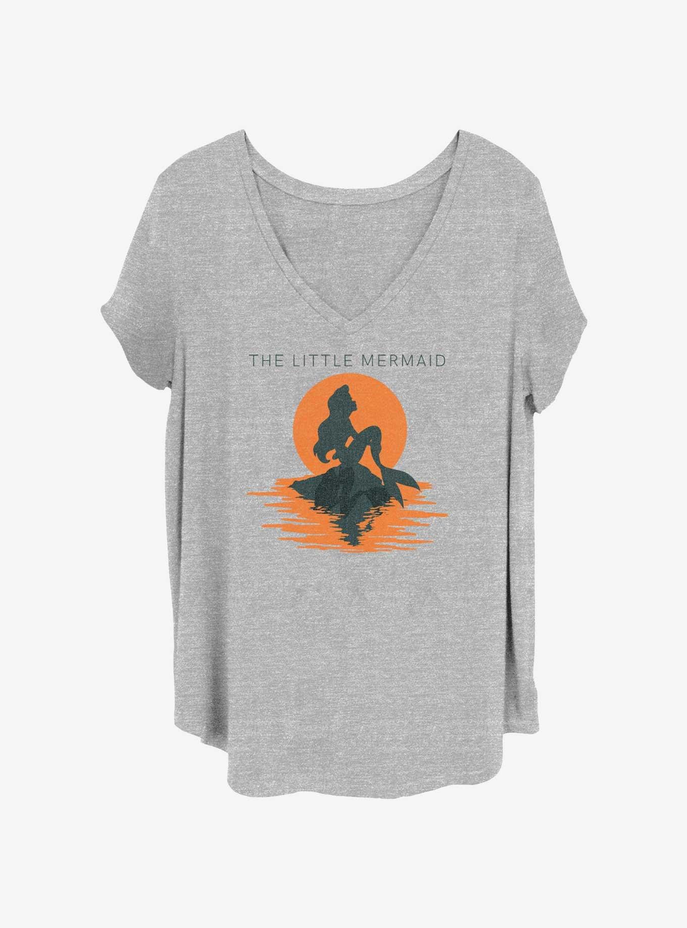 Disney The Little Mermaid Minimal Mermaid Girls T-Shirt Plus Size, HEATHER GR, hi-res