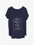 Outlander Thistle Blood Of My Blood Bone Of My Bone Girls T-Shirt Plus Size, NAVY, hi-res