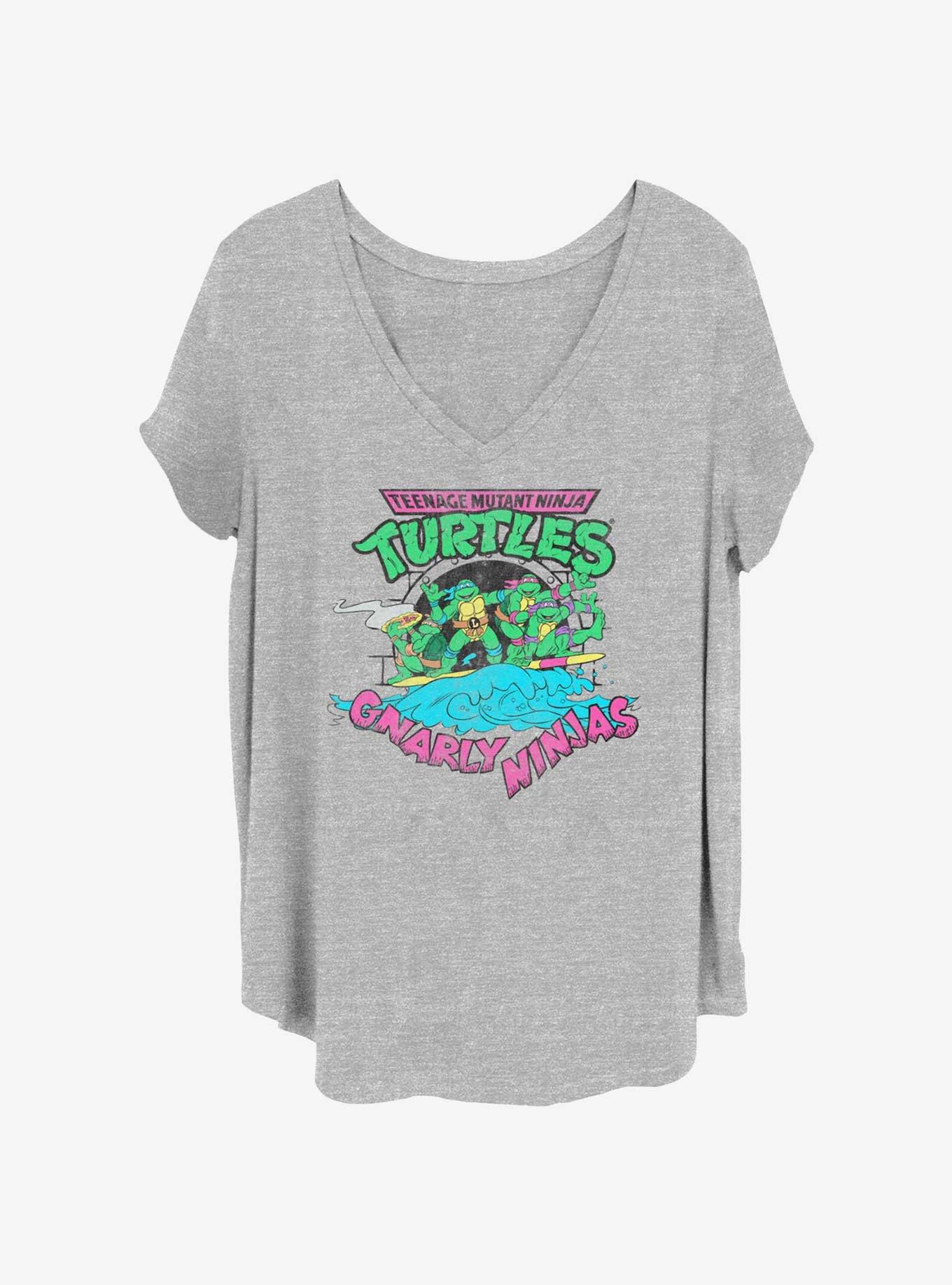 Teenage Mutant Ninja Turtles Gnarly Ninjas Girls T-Shirt Plus Size, HEATHER GR, hi-res