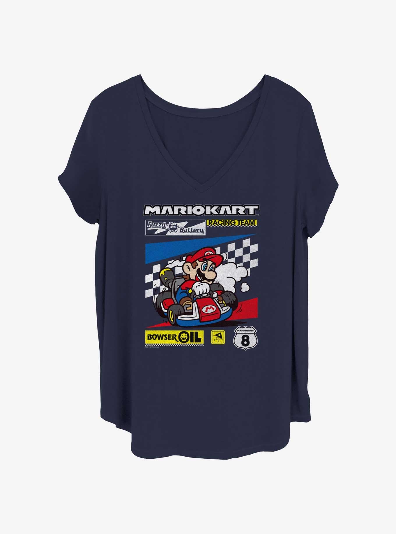 Nintendo Color Kart Checkers Girls T-Shirt Plus Size, NAVY, hi-res