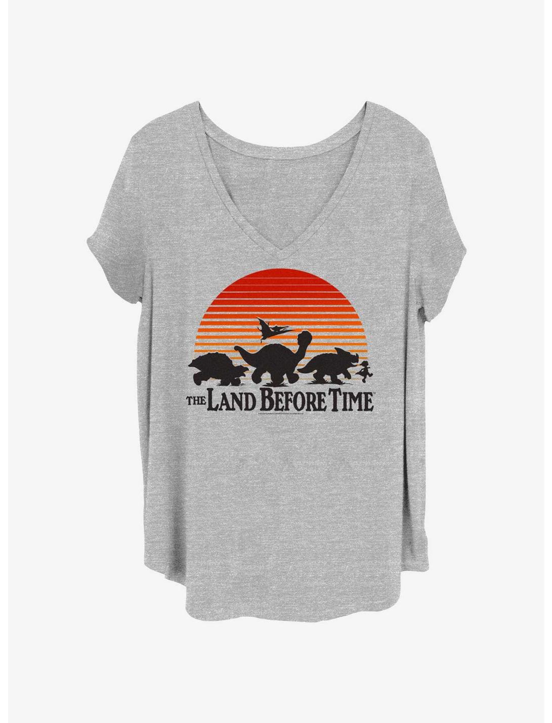The Land Before Time Sunset Silhouette Girls T-Shirt Plus Size, HEATHER GR, hi-res