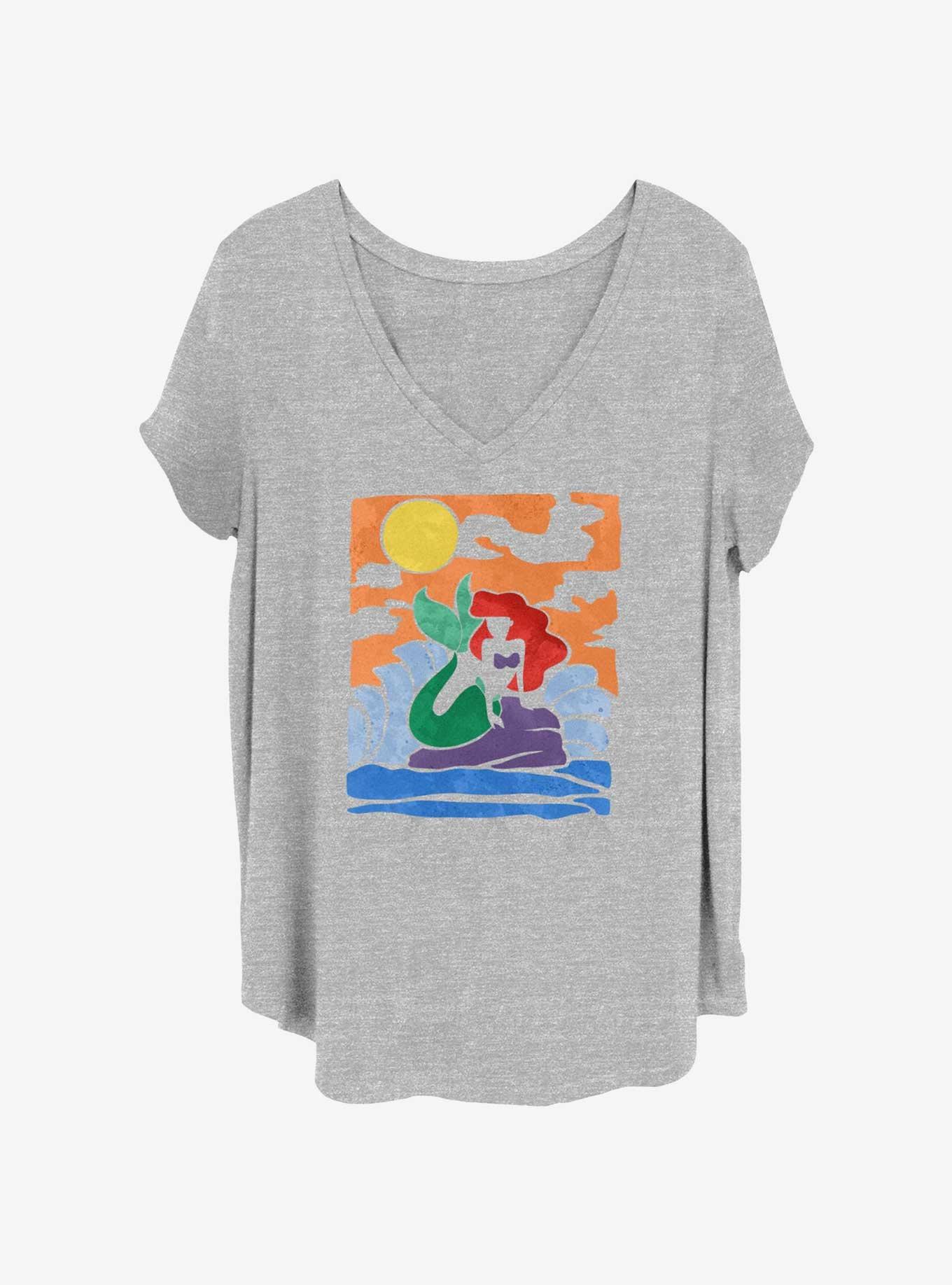 Disney The Little Mermaid Water Color Mermaid Girls T-Shirt Plus Size, , hi-res