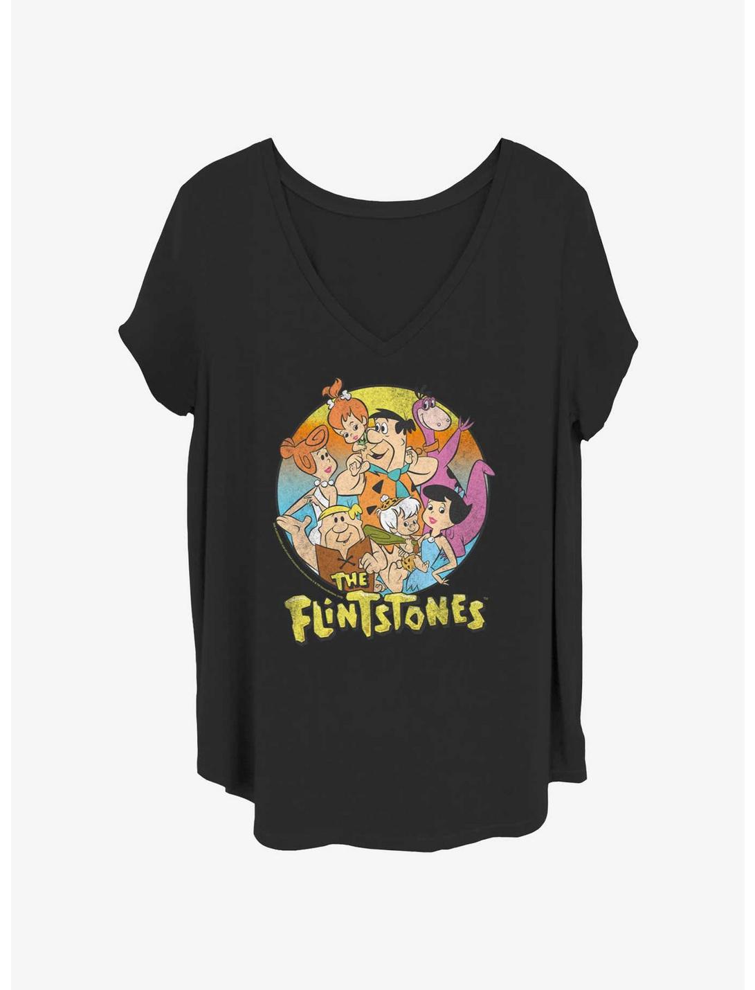 The Flintstones Family Photo Girls T-Shirt Plus Size, BLACK, hi-res