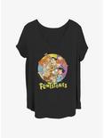 The Flintstones Family Photo Girls T-Shirt Plus Size, BLACK, hi-res
