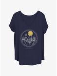 Harry Potter Hogwarts Line Art Girls T-Shirt Plus Size, NAVY, hi-res