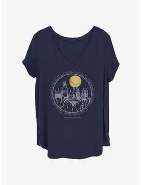 Harry Potter Hogwarts Line Art Girls T-Shirt Plus Size, , hi-res
