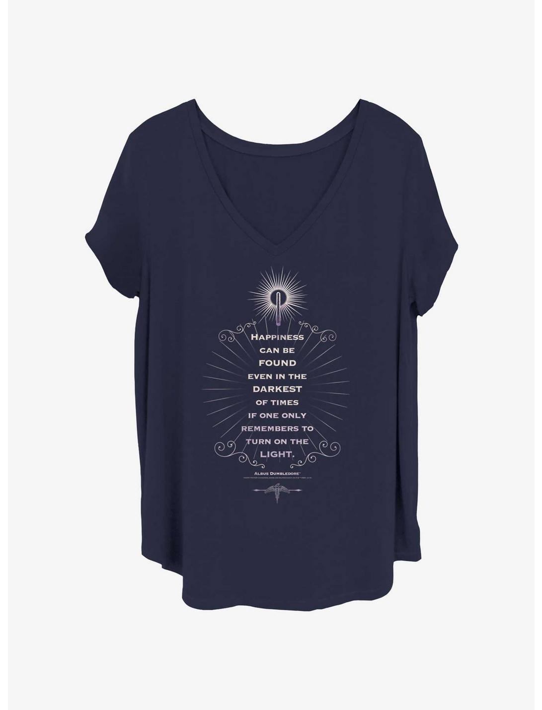 Harry Potter There Is Happiness Girls T-Shirt Plus Size, NAVY, hi-res