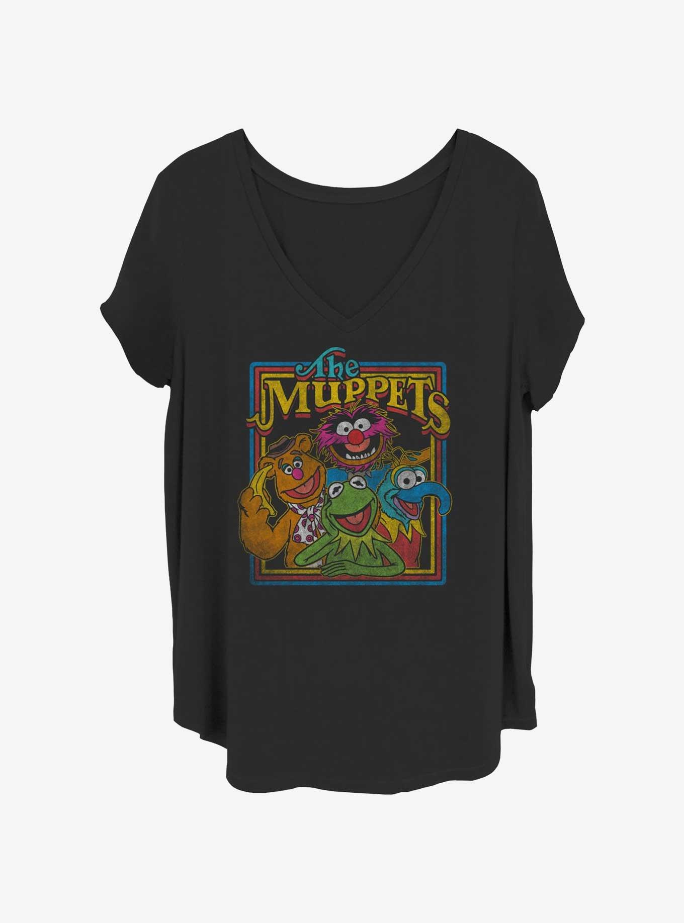 Disney The Muppets Retro Muppet Poster Girls T-Shirt Plus Size, BLACK, hi-res