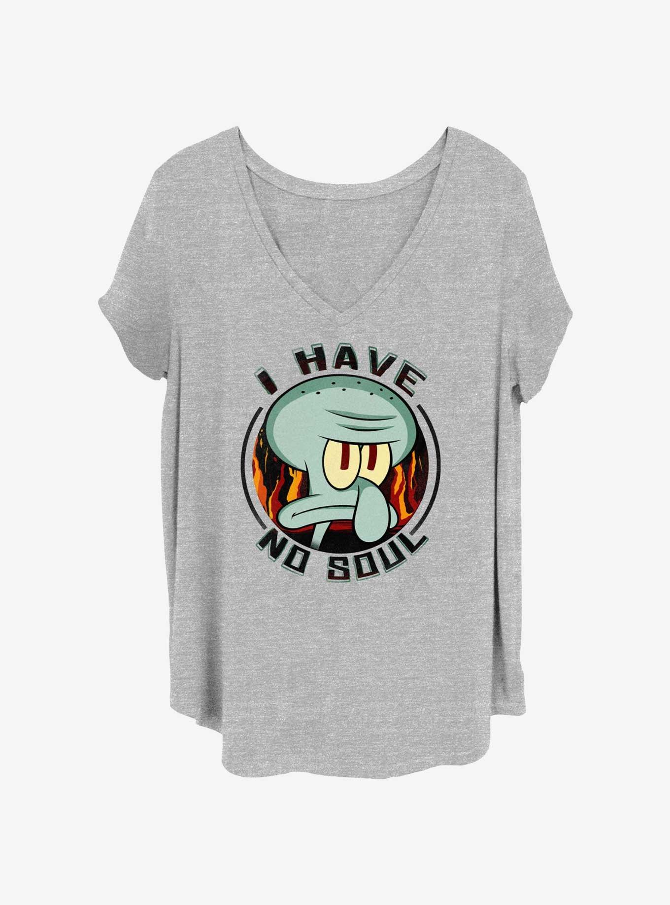 Spongebob Squarepants Squidward I Have No Soul Girls T-Shirt Plus Size, HEATHER GR, hi-res