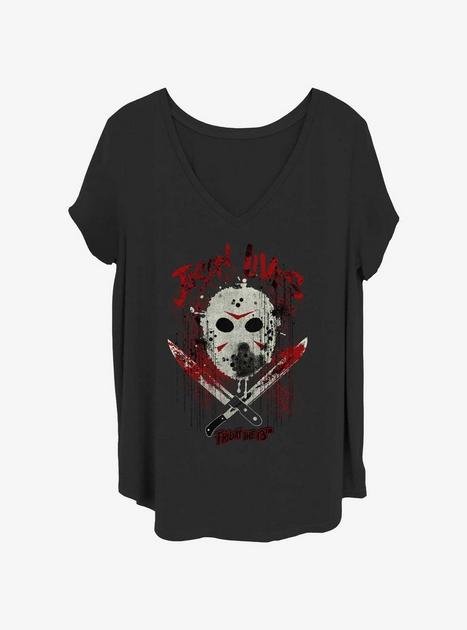 Friday the 13th Jason Lives Girls T-Shirt Plus Size - BLACK | Hot Topic