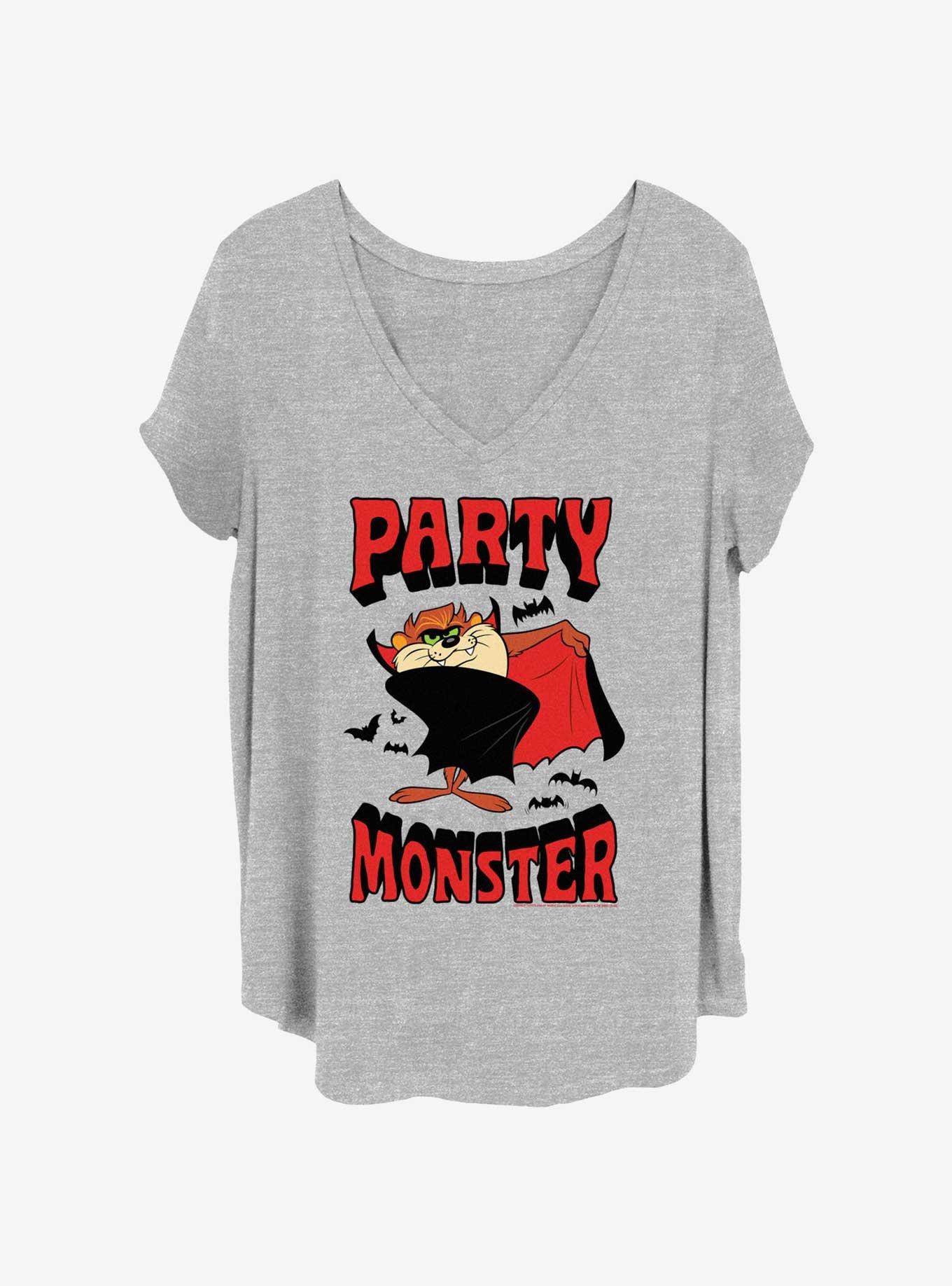 Looney Tunes Taz Vampire Party Monster Girls T-Shirt Plus Size, HEATHER GR, hi-res