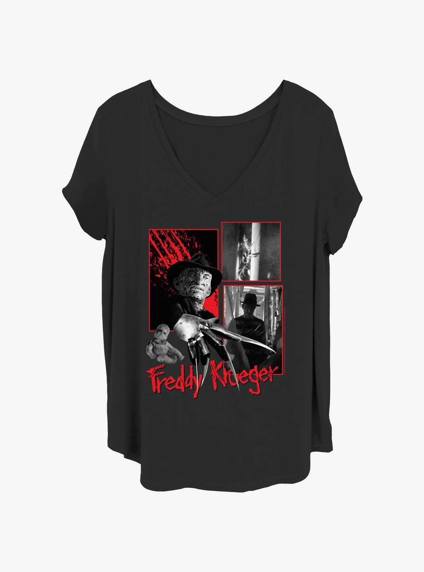 A Nightmare on Elm Street Freddy Krueger Girls T-Shirt Plus Size, BLACK, hi-res