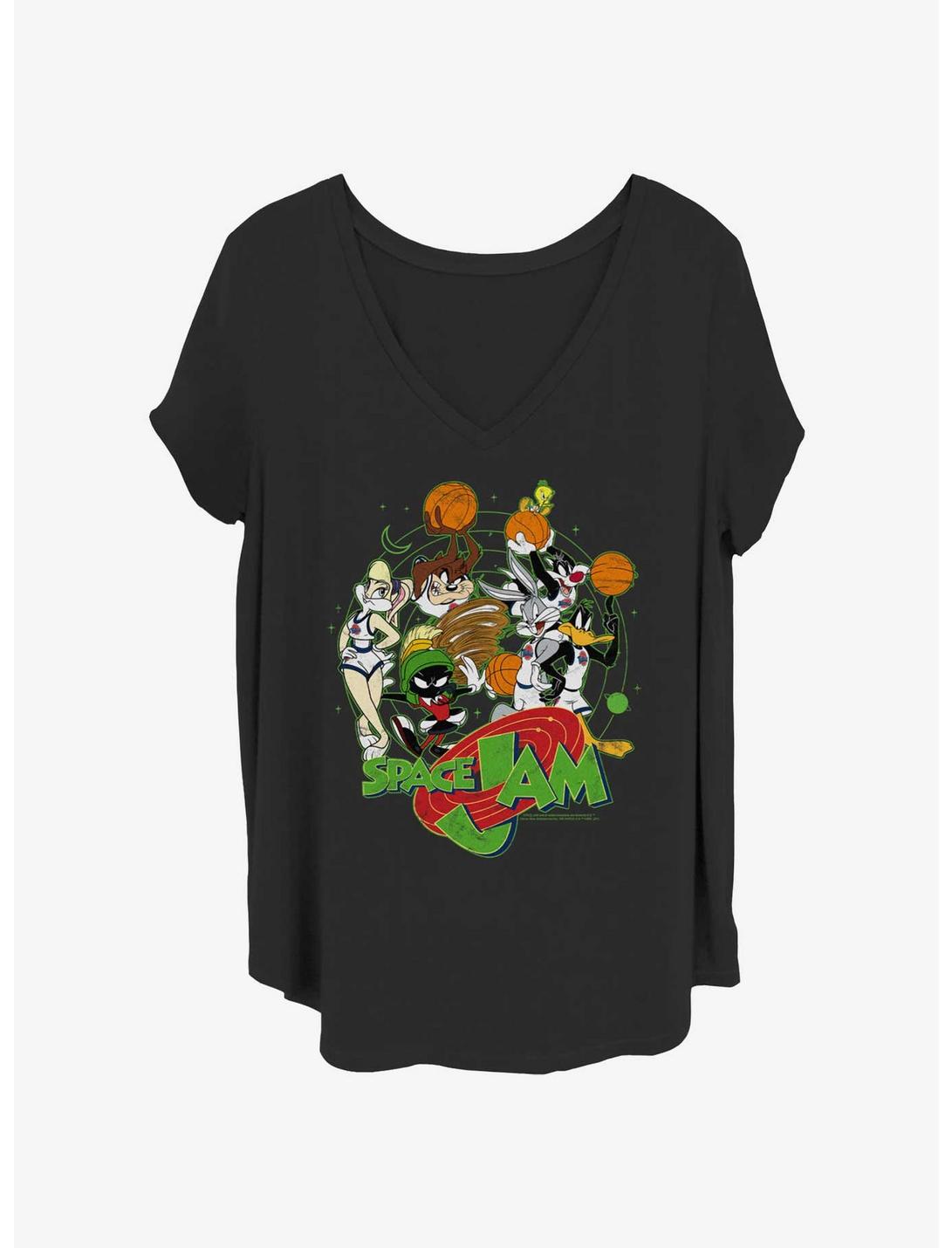 Space Jam Characters In Space Girls T-Shirt Plus Size, BLACK, hi-res