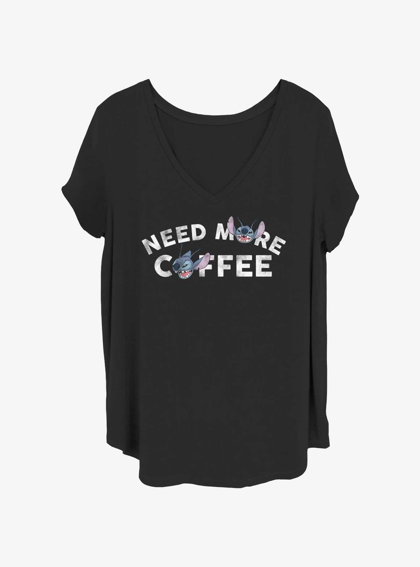 Disney Lilo & Stitch Need More Coffee Girls T-Shirt Plus Size, , hi-res