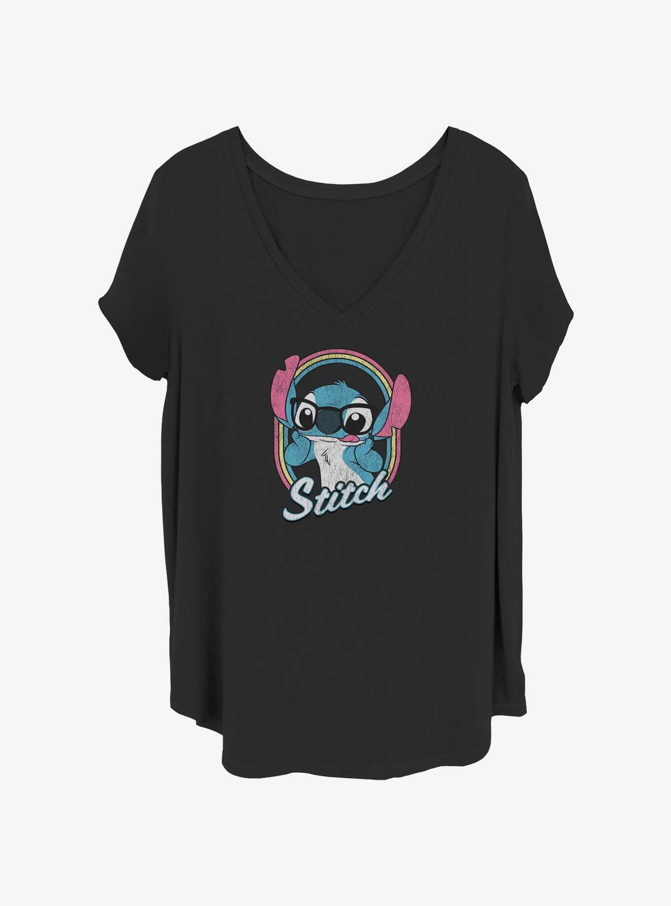 Disney Lilo & Stitch Nerdy Stitch Girls T-Shirt Plus Size, BLACK, hi-res