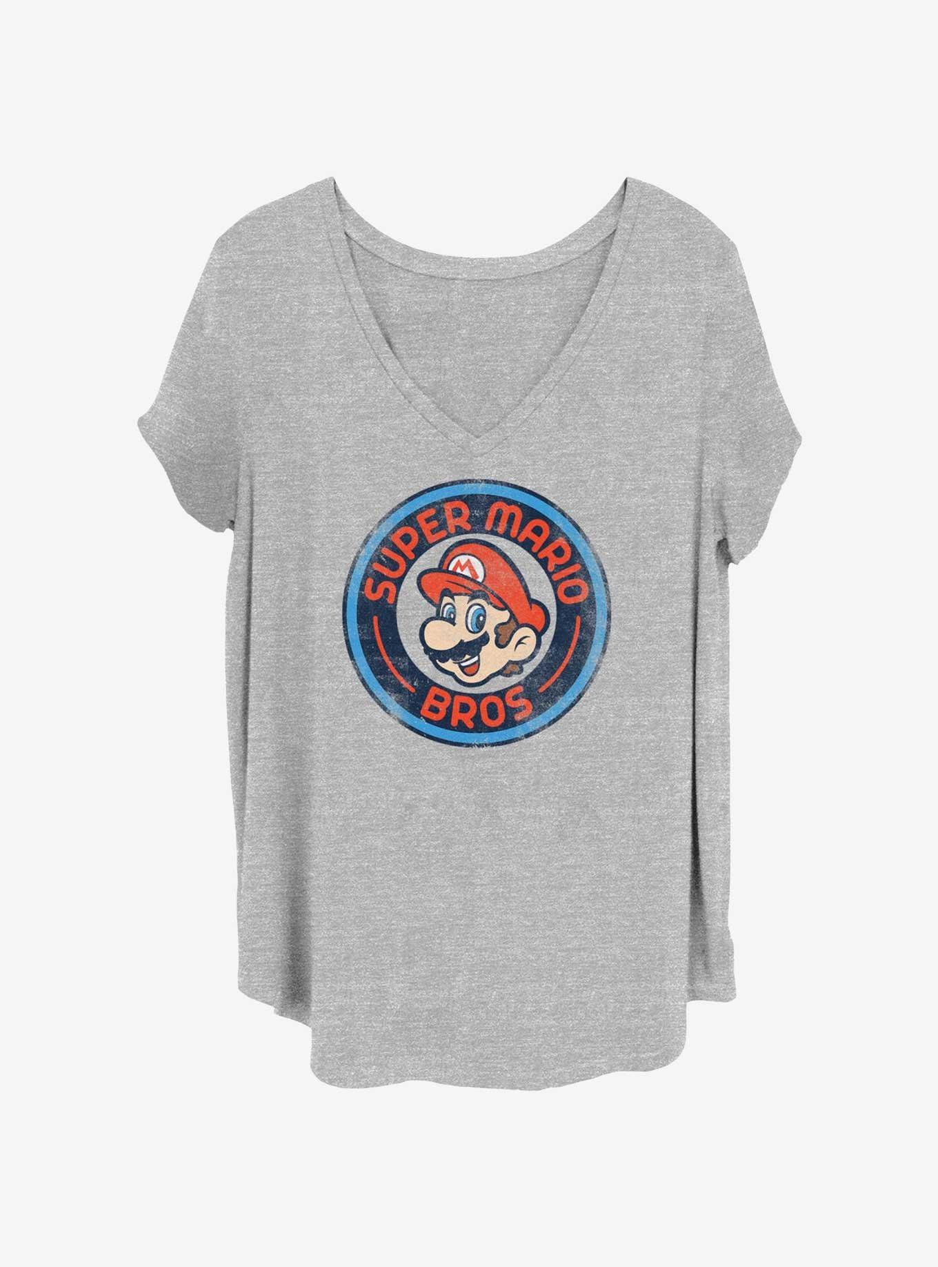 Nintendo Mario Badge Girls T-Shirt Plus Size, , hi-res