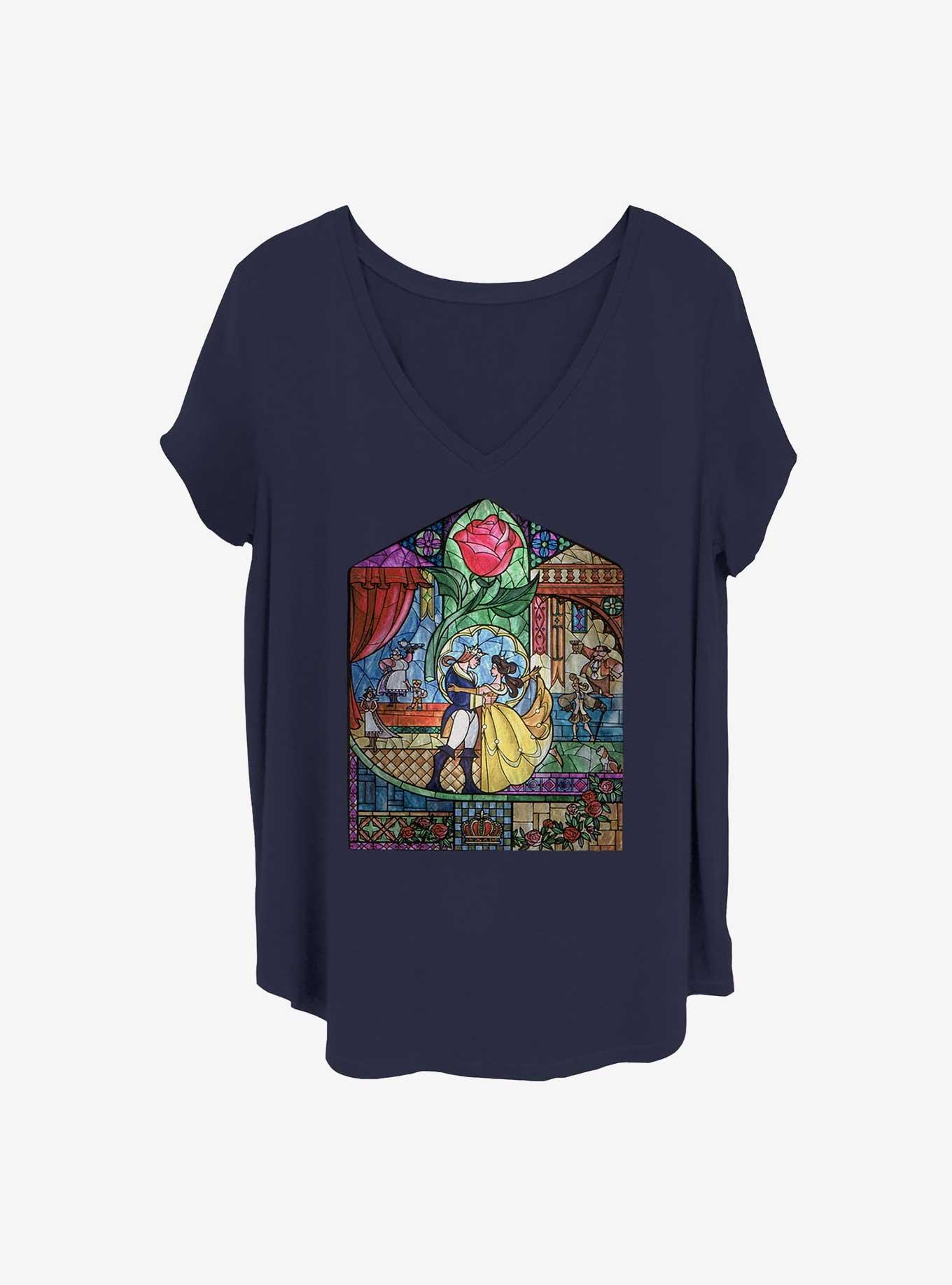 Disney Beauty and the Beast Stained Glass Beauty Girls T-Shirt Plus Size, , hi-res