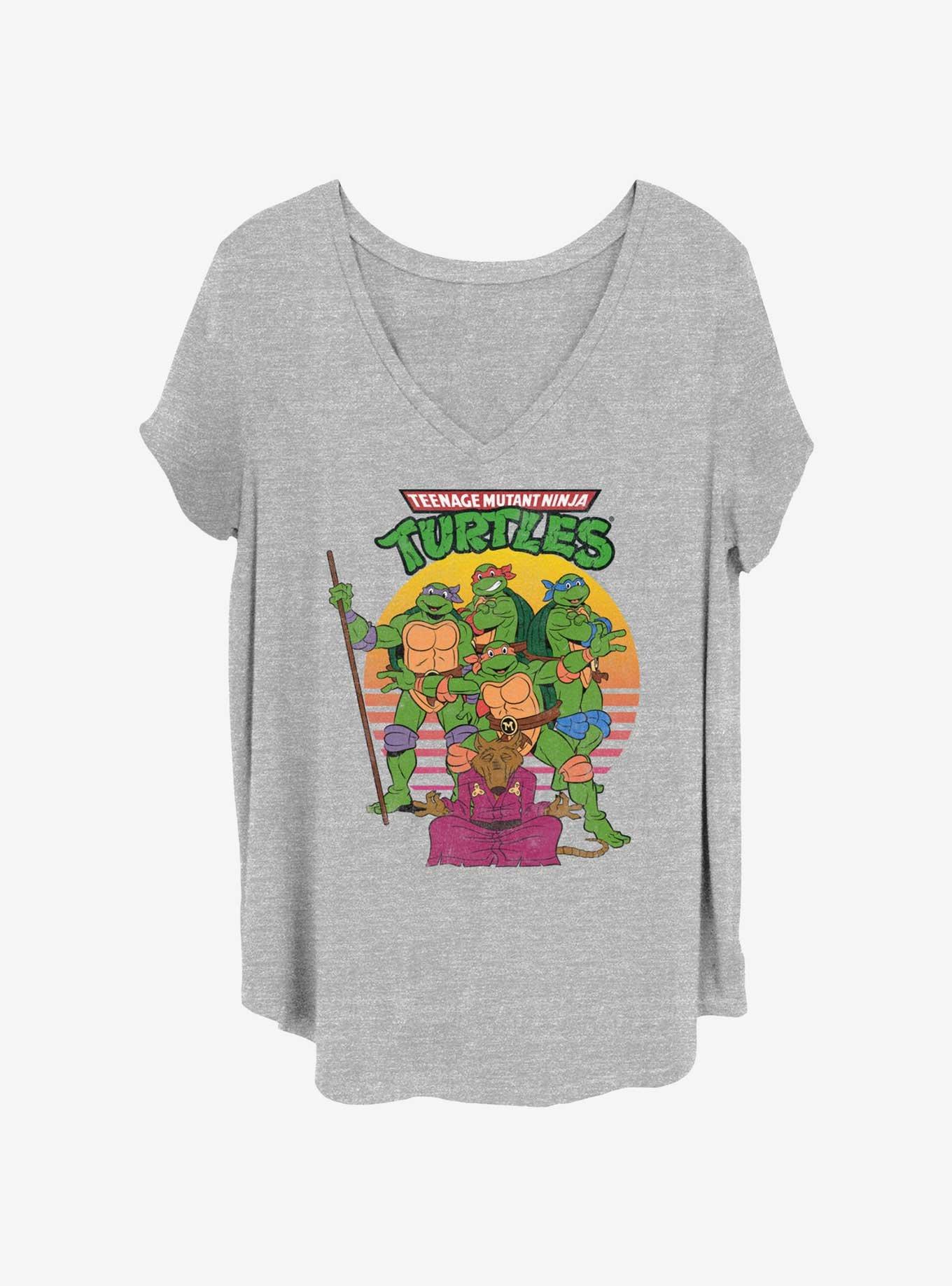 Teenage Mutant Ninja Turtles The Team Girls T-Shirt Plus Size, HEATHER GR, hi-res