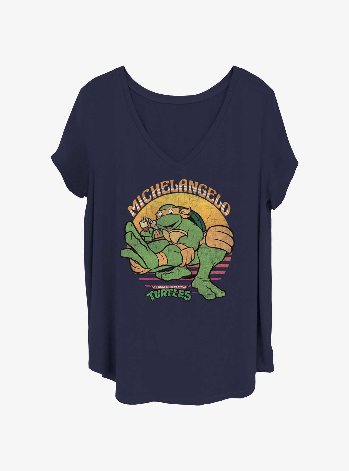 Teenage Mutant Ninja Turtles Mikey Sun Girls T-Shirt Plus Size, NAVY, hi-res