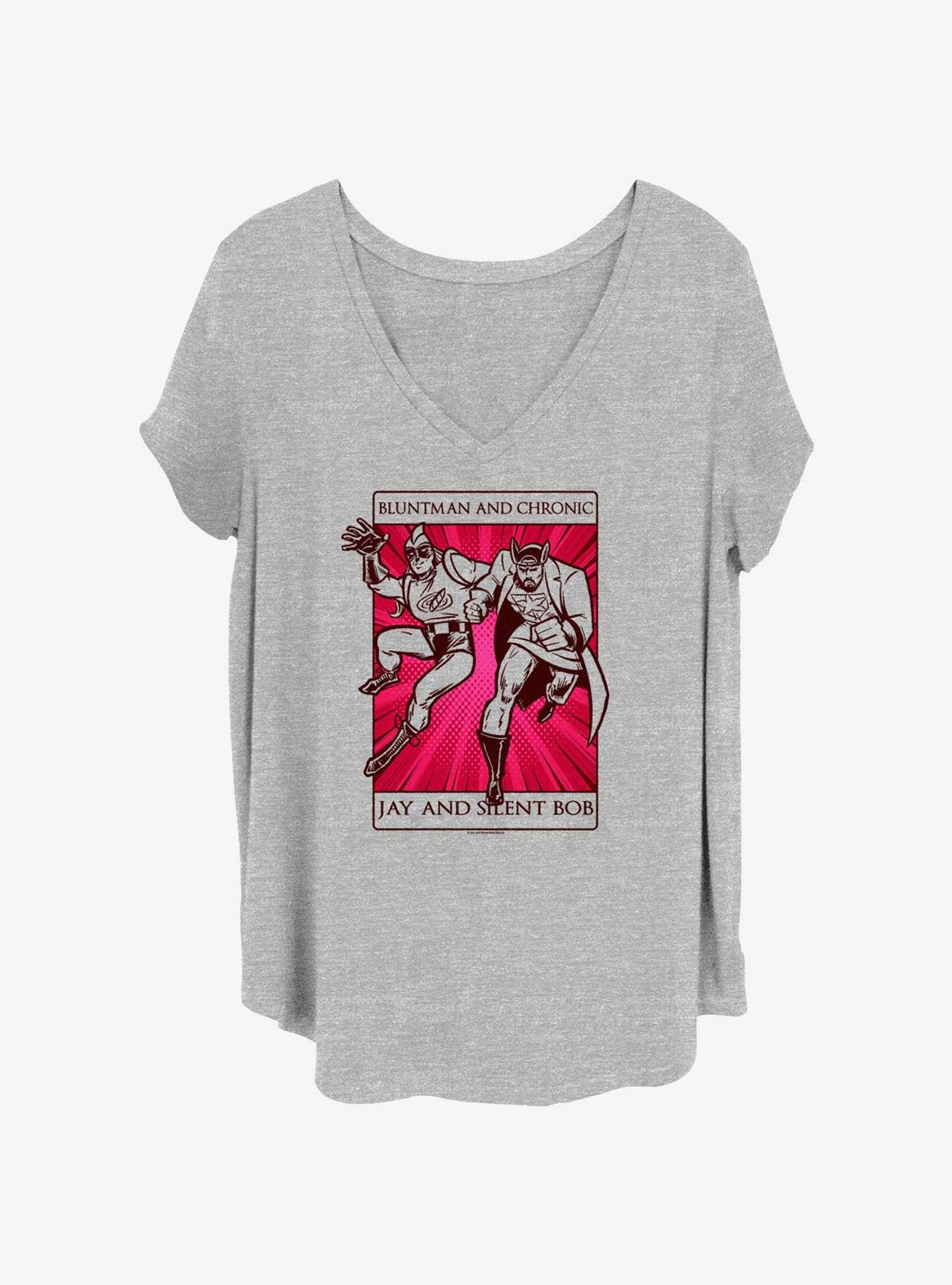 Jay and Silent Bob Tarot Card Girls T-Shirt Plus Size, HEATHER GR, hi-res