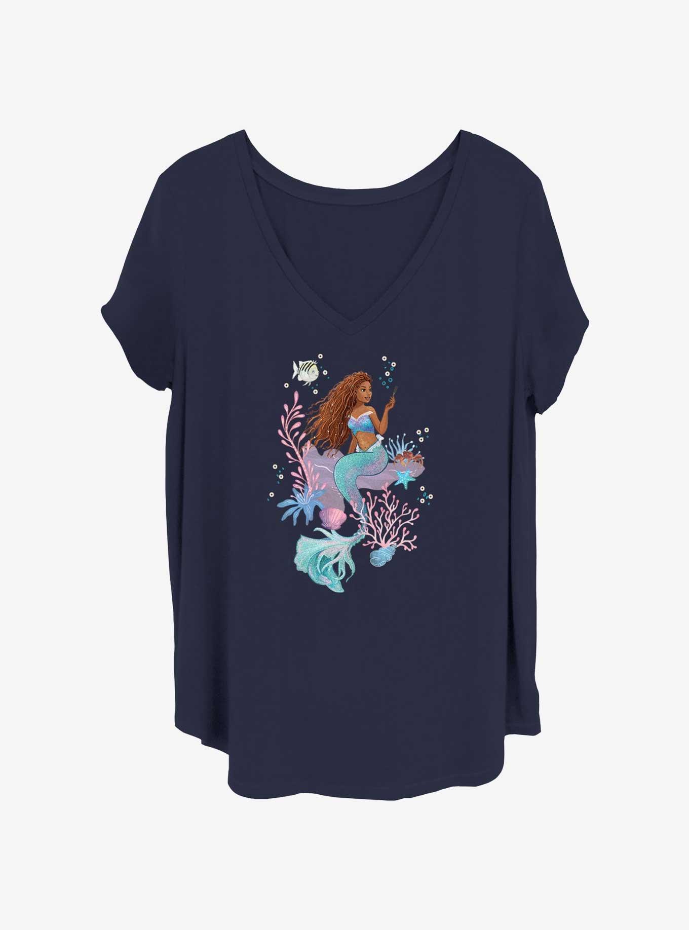 Disney The Little Mermaid Ariel Live Dinglehopper Girls T-Shirt Plus Size, NAVY, hi-res