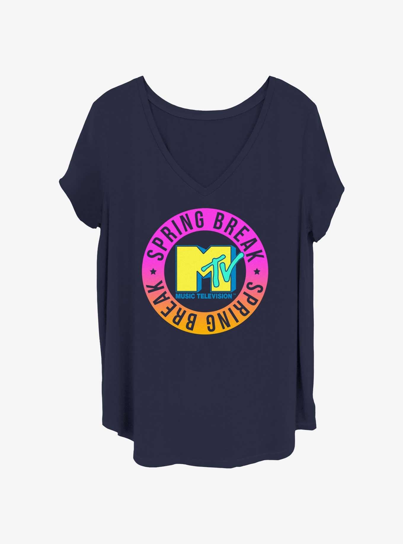 MTV Spring Break Circle Girls T-Shirt Plus Size, NAVY, hi-res
