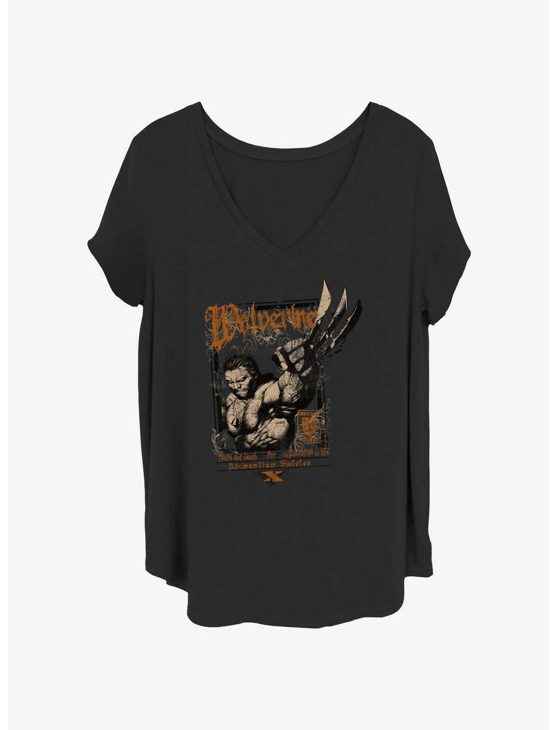 Wolverine Grunge Claws Girls T-Shirt Plus Size, BLACK, hi-res