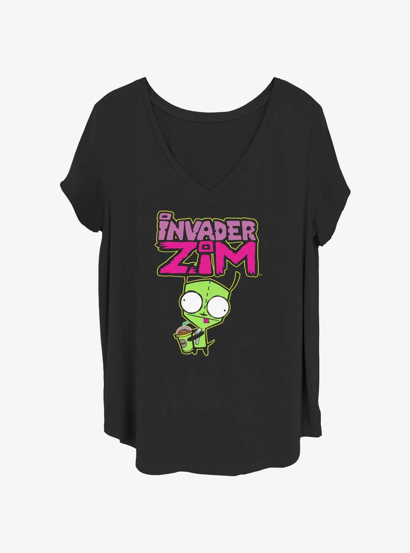 Invader ZIM Gir Logo Girls T-Shirt Plus Size, BLACK, hi-res