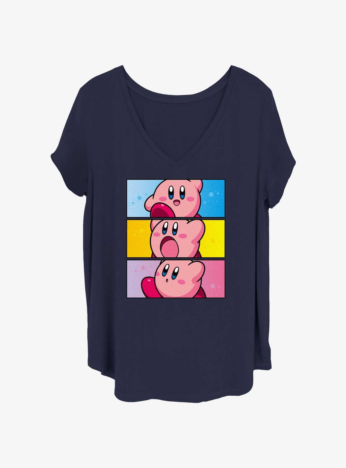 Kirby Panel Stack Girls T-Shirt Plus Size, NAVY, hi-res