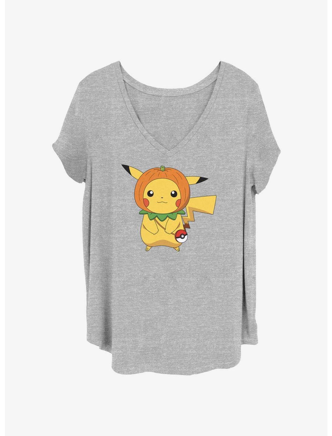 Pokemon Pikachu Pumpkin Hat Girls T-Shirt Plus Size, HEATHER GR, hi-res