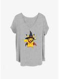 Pokemon Pikachu Witch's Hat Girls T-Shirt Plus Size, HEATHER GR, hi-res