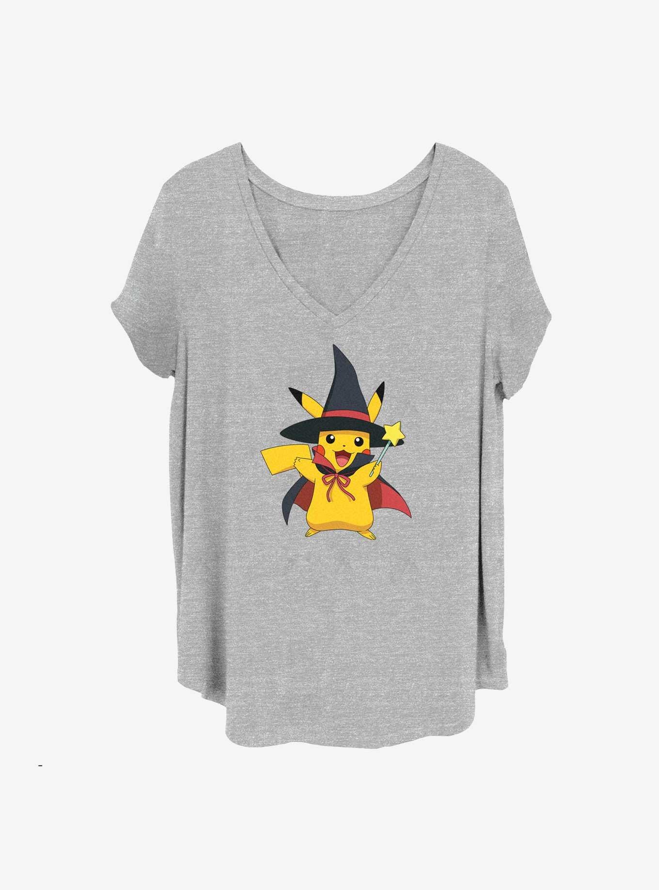 Pokemon Pikachu Witch's Hat Girls T-Shirt Plus Size, HEATHER GR, hi-res