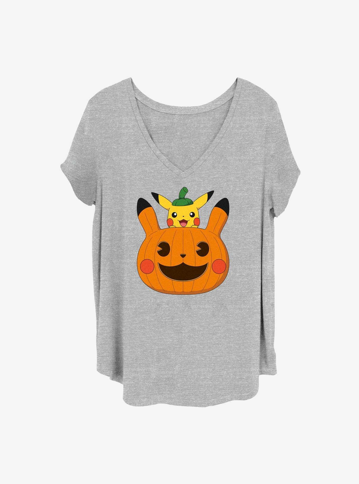 Pokemon Pumpkin Pikachu Girls T-Shirt Plus Size, HEATHER GR, hi-res