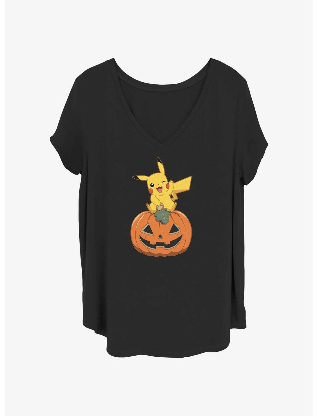 Pokemon Pikachu Pumpkin Girls T-Shirt Plus Size, BLACK, hi-res