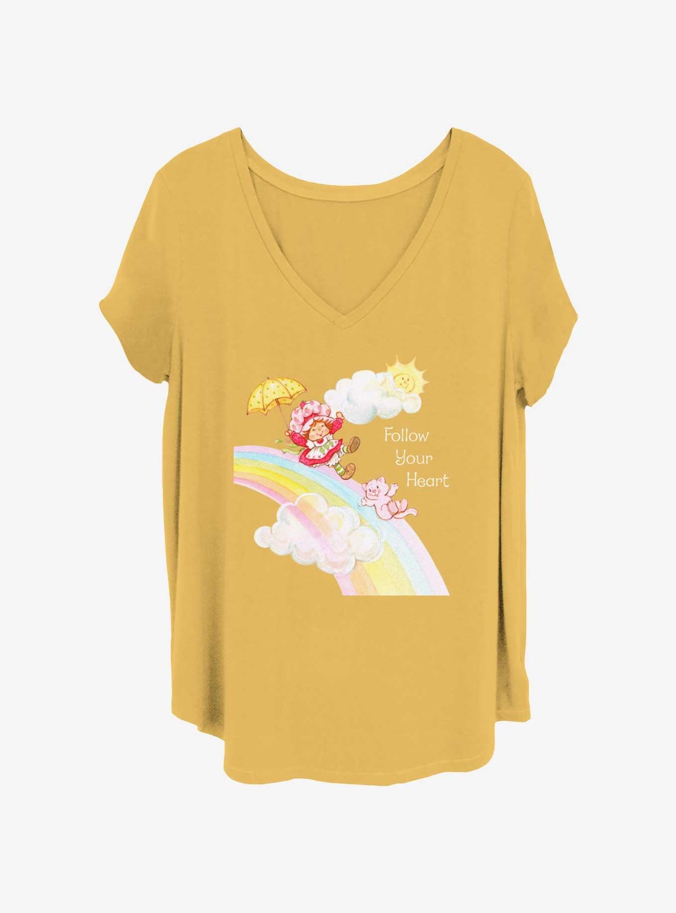 Strawberry Shortcake & Custard Follow Your Heart Rainbow Girls T-Shirt Plus Size, OCHRE, hi-res