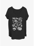 Sally Face Doodle Girls T-Shirt Plus Size, BLACK, hi-res