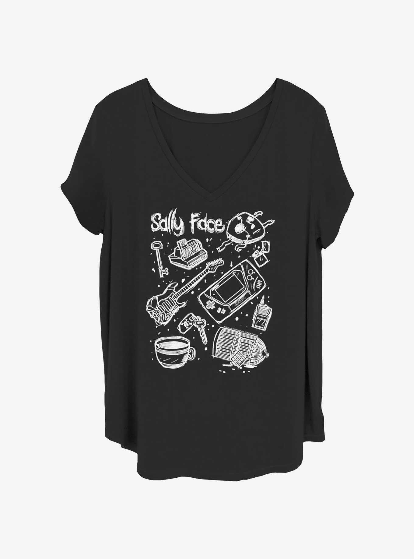 Sally Face Doodle Girls T-Shirt Plus Size, , hi-res