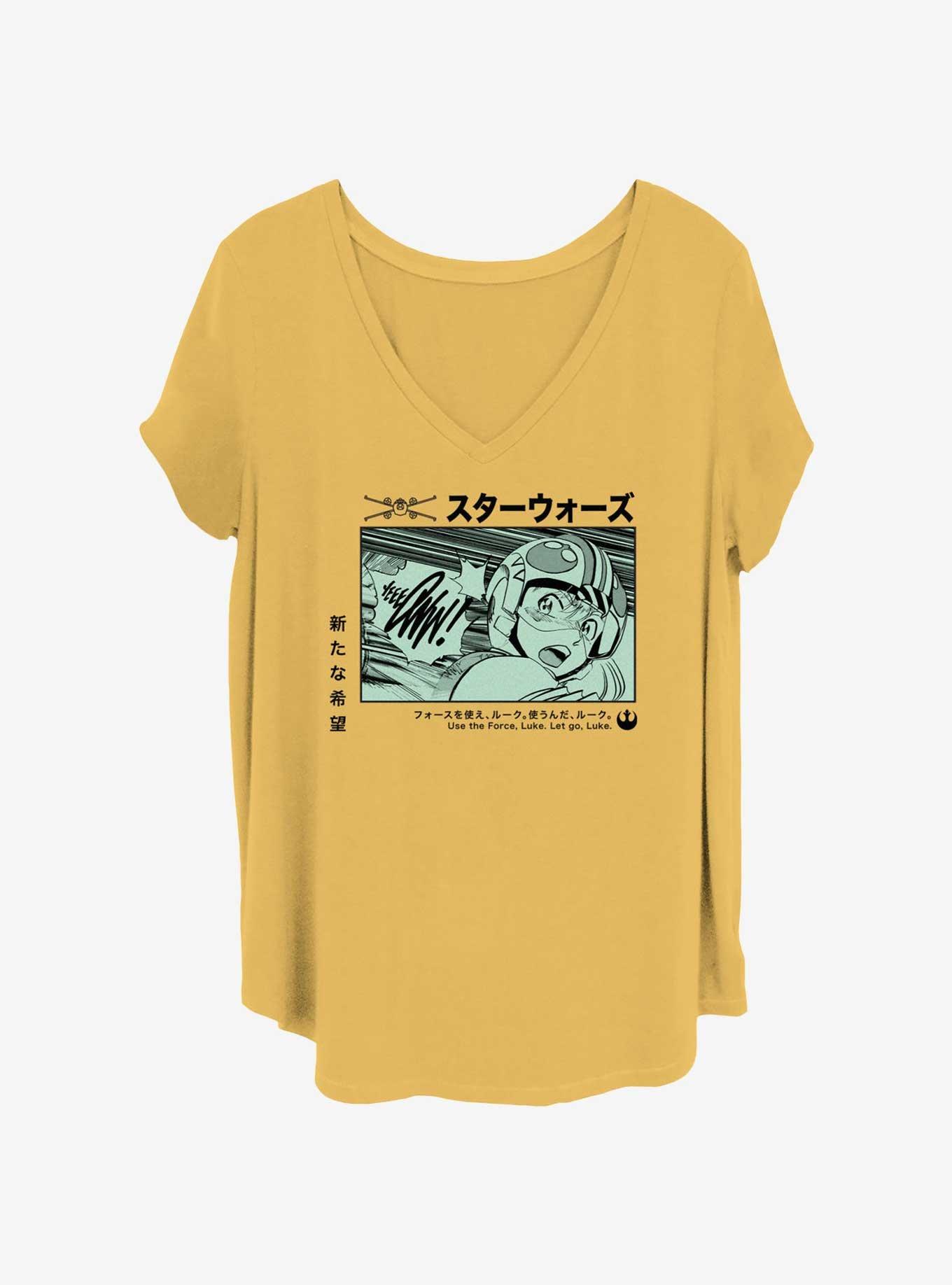 Star Wars Anime Luke Panel Girls T-Shirt Plus Size, OCHRE, hi-res