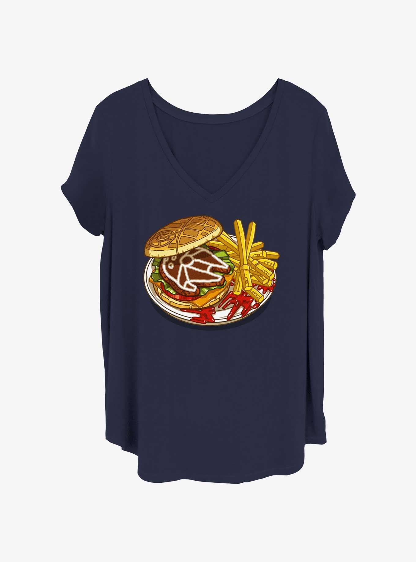 Star Wars Burger Plate Girls T-Shirt Plus Size, NAVY, hi-res