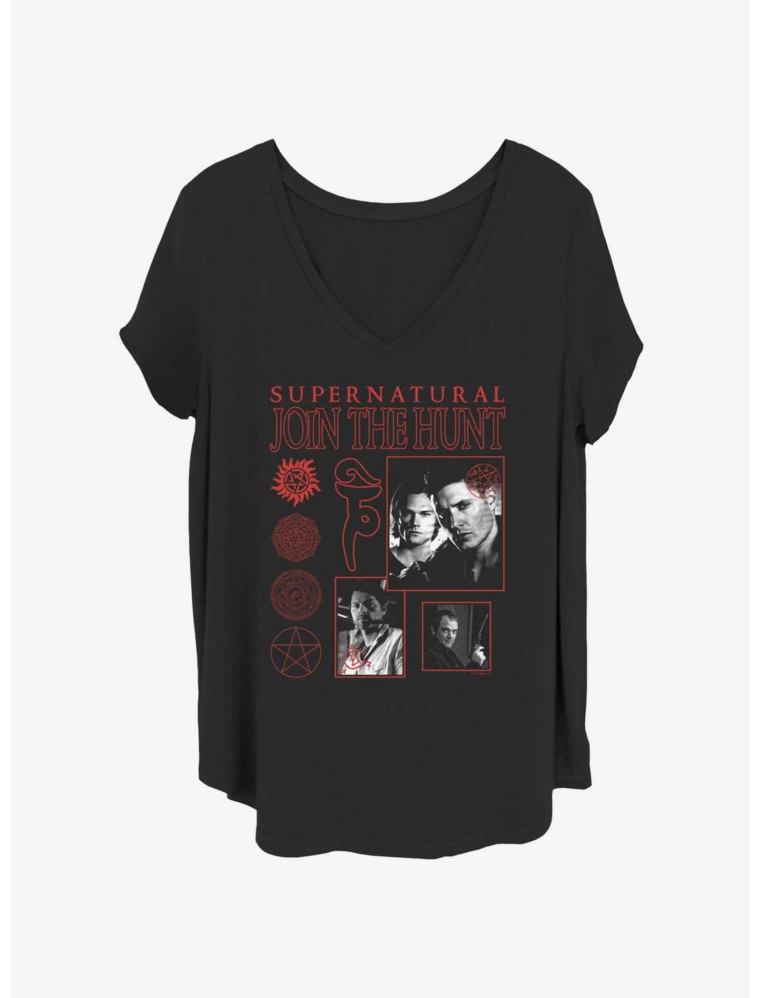 Supernatural Join The Huntt Girls T-Shirt Plus Size, BLACK, hi-res
