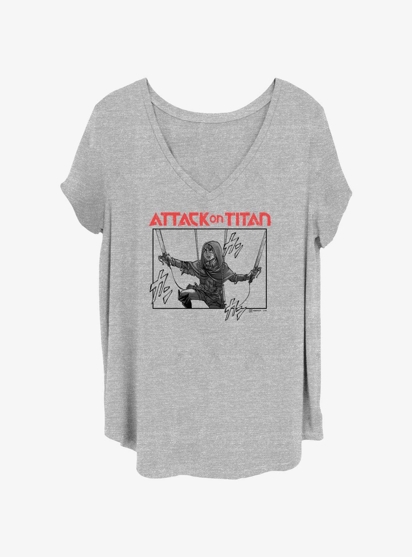 Attack on Titan Armin Manga Girls T-Shirt Plus Size, HEATHER GR, hi-res