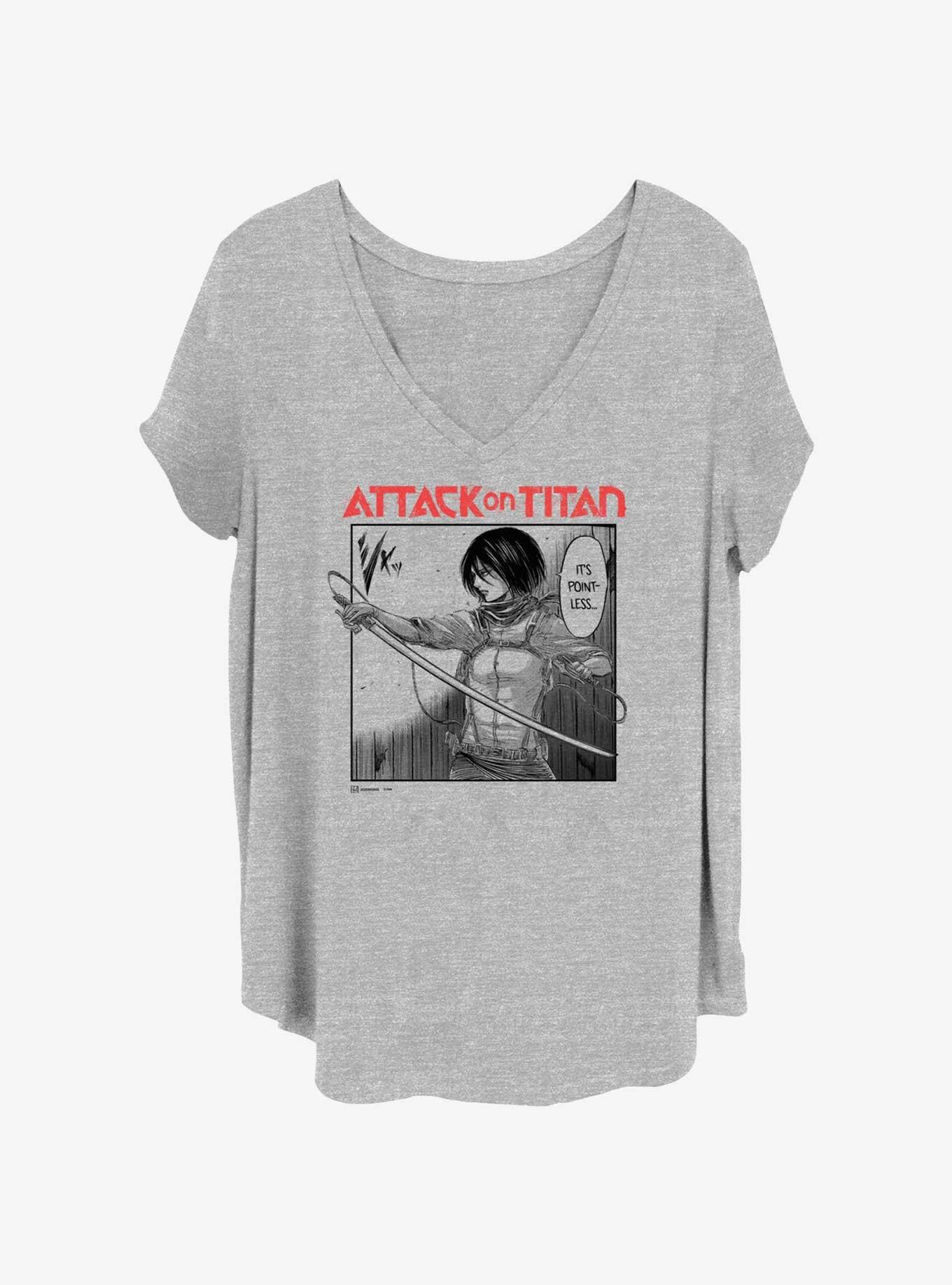 Attack on Titan Mikasa Manga Girls T-Shirt Plus Size, HEATHER GR, hi-res