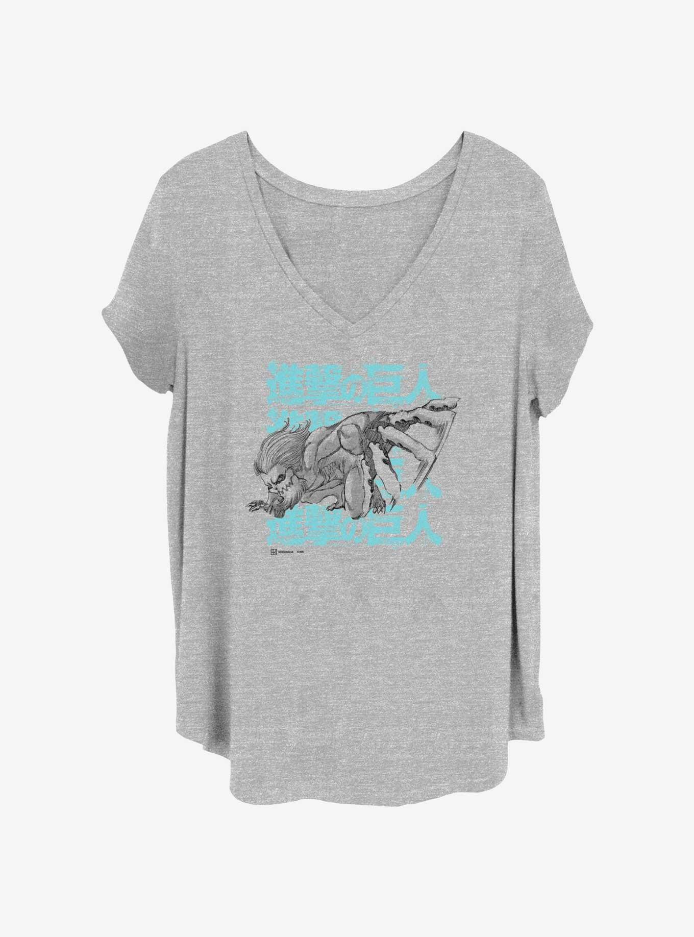 Attack on Titan Jaw Stack Girls T-Shirt Plus Size, , hi-res
