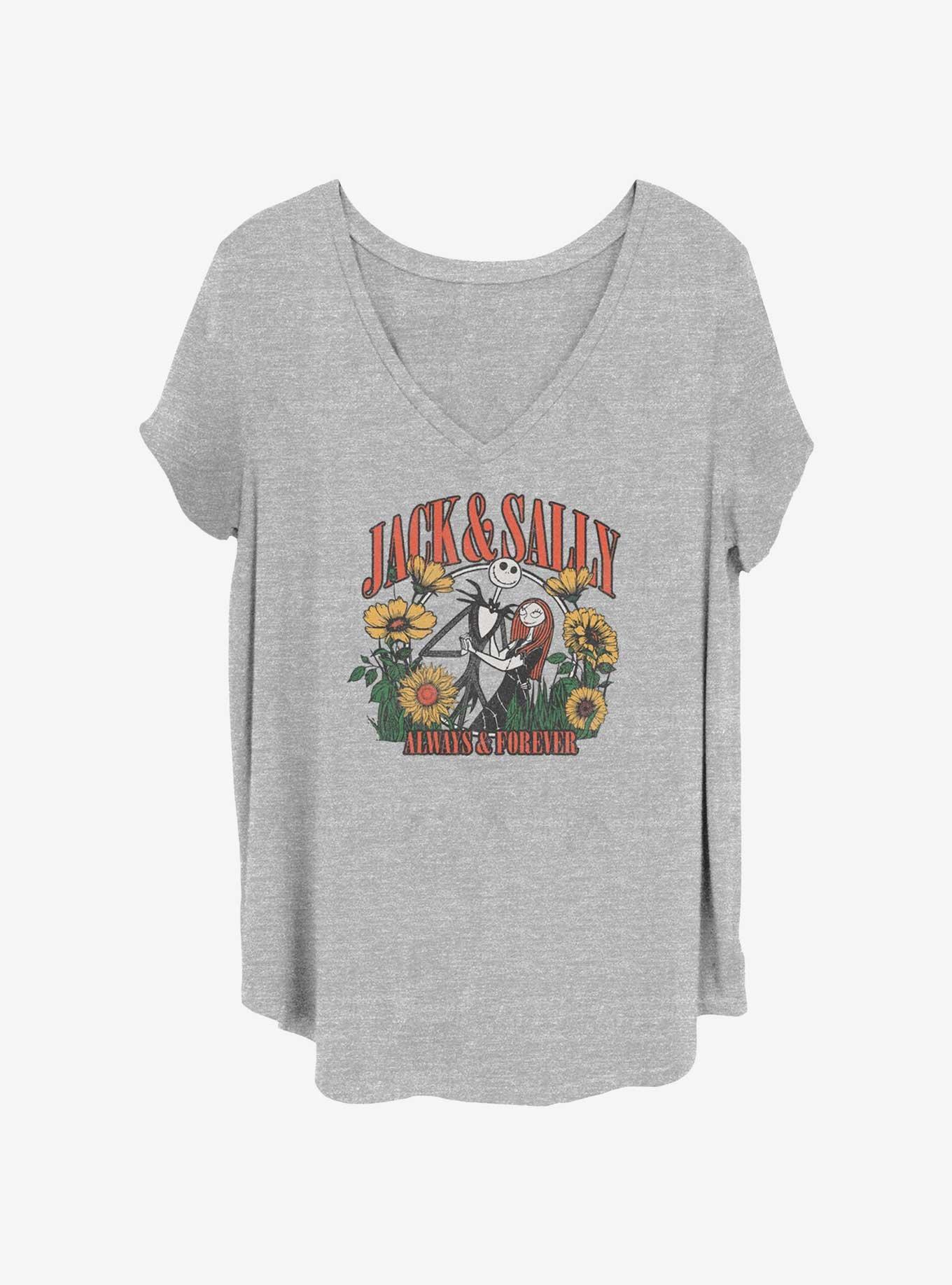 Disney The Nightmare Before Christmas Jack & Sally Always & Forever Girls T-Shirt Plus Size
