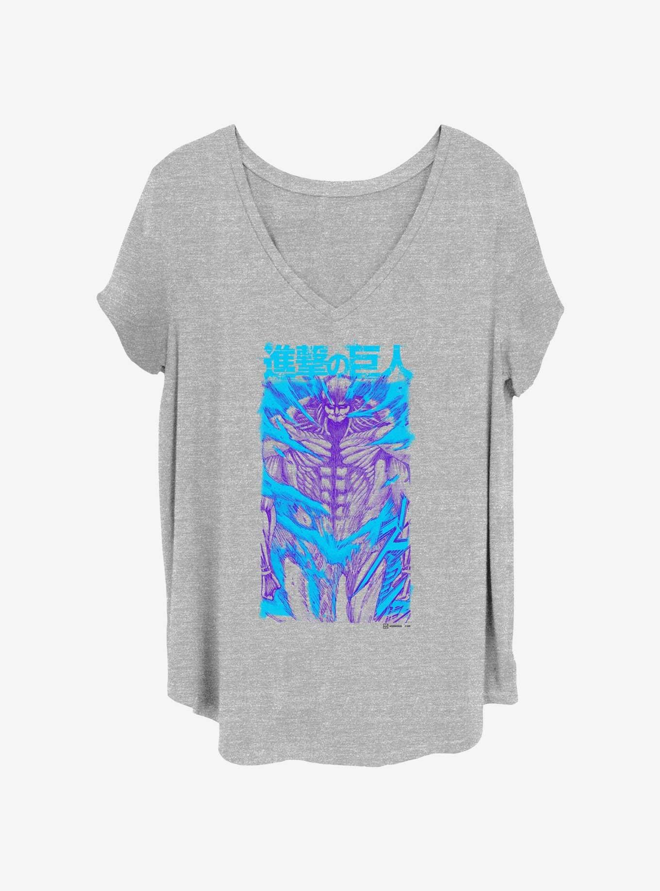 Attack on Titan Armored Titan Overlay Girls T-Shirt Plus Size, HEATHER GR, hi-res