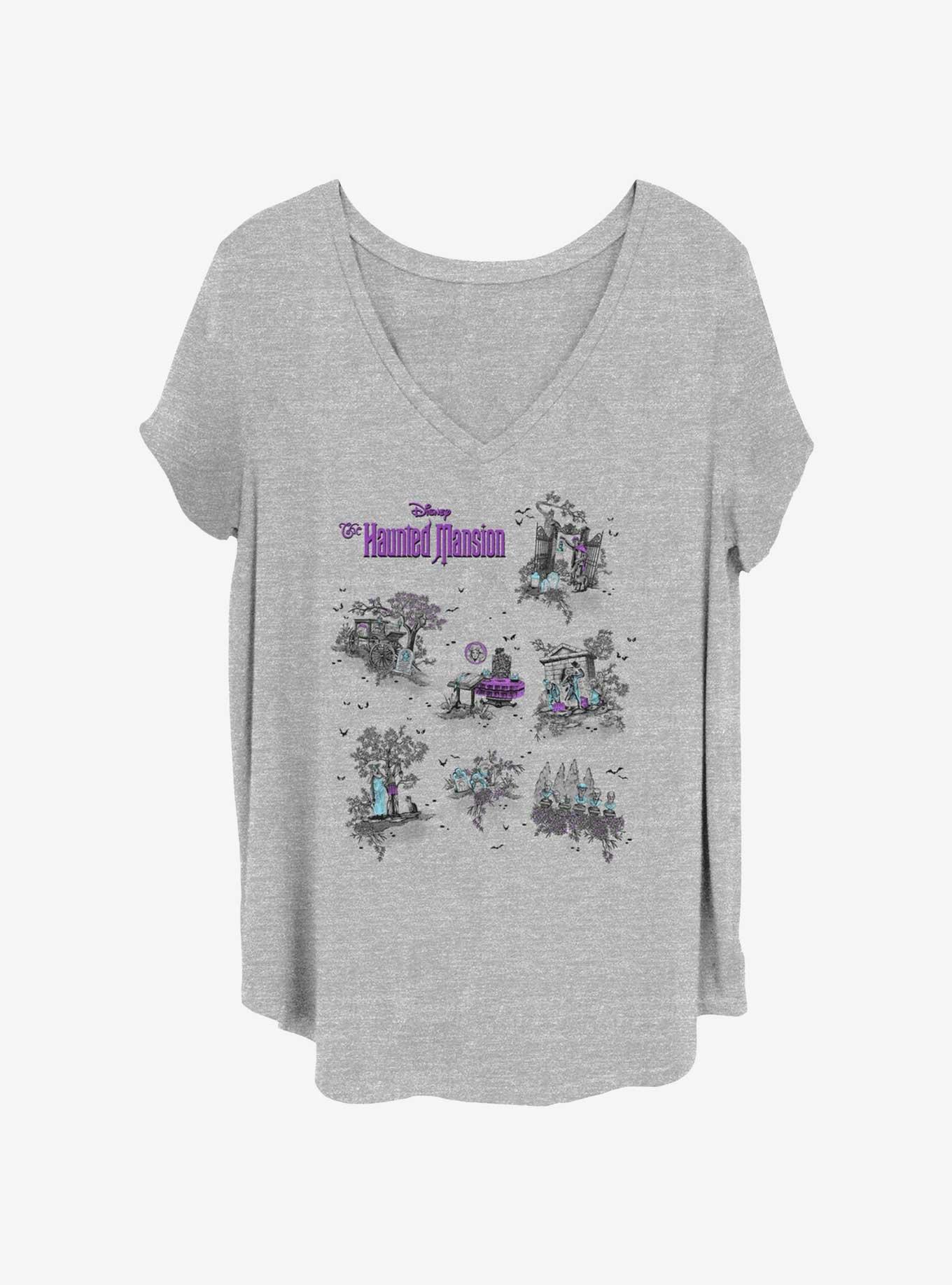 Disney The Haunted Mansion Map Girls T-Shirt Plus Size, HEATHER GR, hi-res