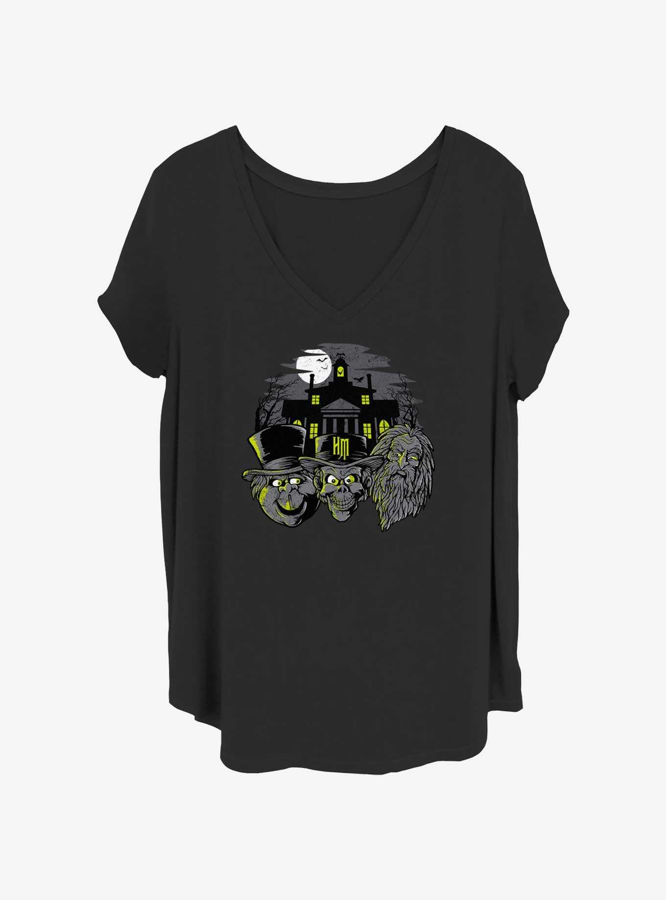 Disney The Haunted Mansion Three Hitchhiking Ghosts Heads Girls T-Shirt Plus Size, , hi-res