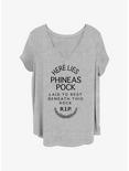 Disney The Haunted Mansion Here Lies Phineas Pock Girls T-Shirt Plus Size, HEATHER GR, hi-res