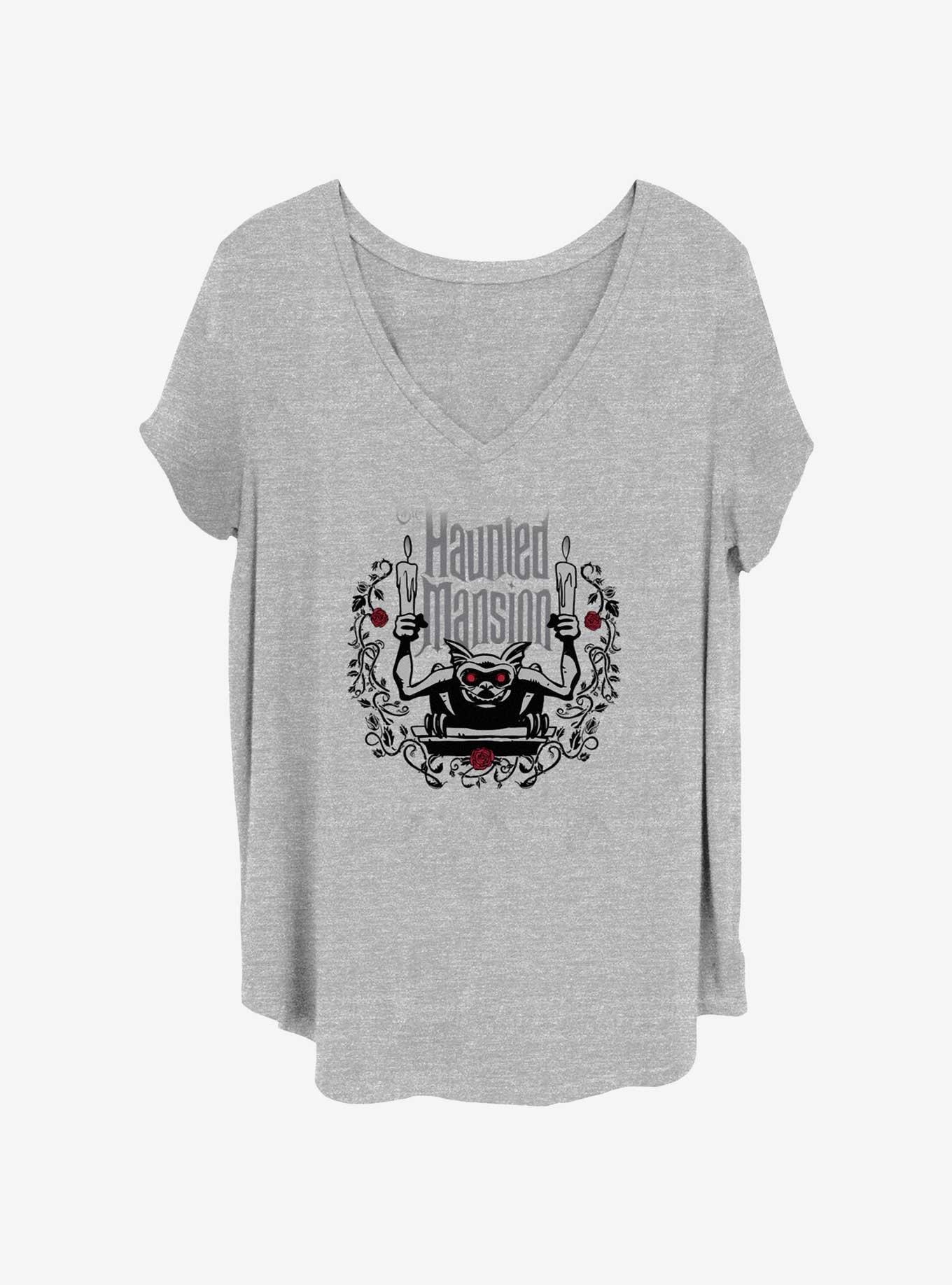 Disney The Haunted Mansion Gargoyle With Candles Girls T-Shirt Plus Size, HEATHER GR, hi-res