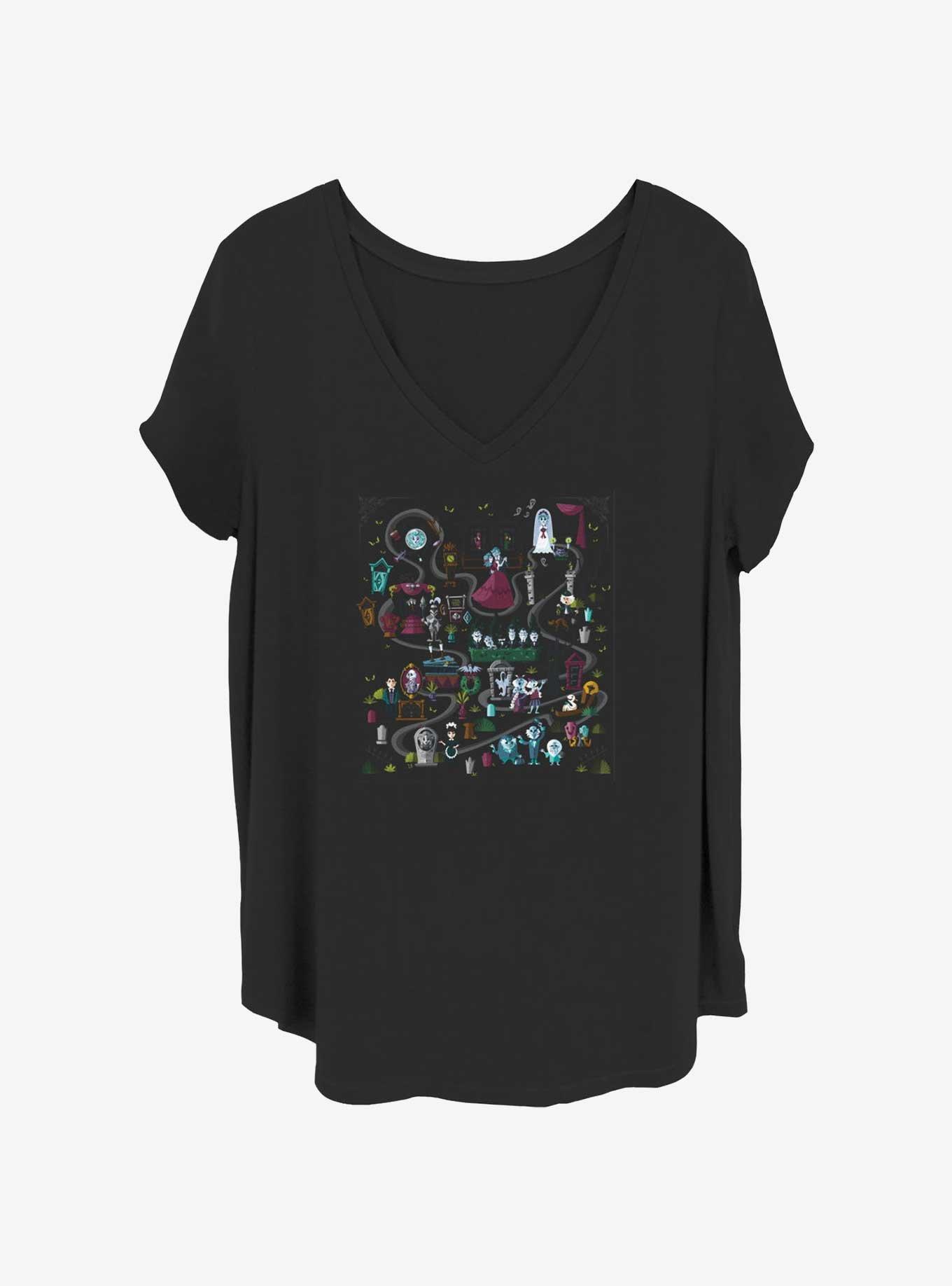 Disney The Haunted Mansion Mansion Map Girls T-Shirt Plus Size, BLACK, hi-res